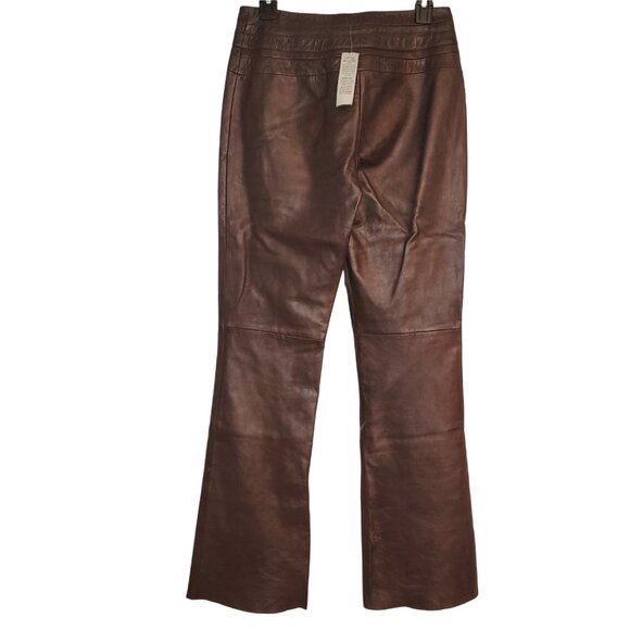 Cache Vintage Genuine Lamb Leather Flare Bootcut Pants - Picture 2 of 6